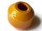 31mm Yellow Orange Banded Round Bead Vintage Macrame Ceramic Porcelain Beads